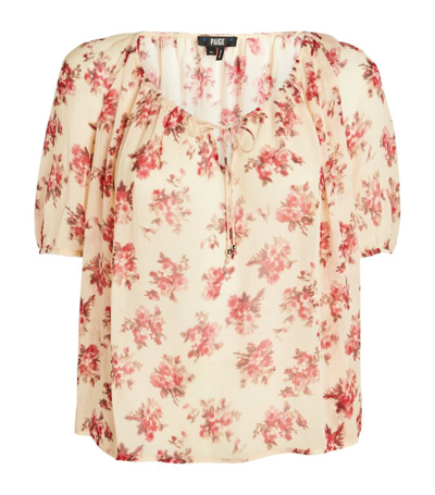 Shop Paige Silk Floral Franciska Top In Multi