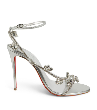 Shop Christian Louboutin Joli Queen Crystal Sandals 100 In Silver