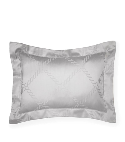 Shop Pratesi Ori Treccia Oxford Pillowcase (50cm X 90cm) In Grey