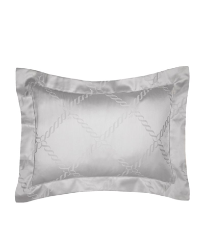 Shop Pratesi Ori Treccia Oxford Pillowcase (50cm X 75cm) In Grey