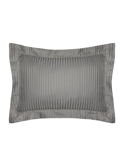 Shop Pratesi Raso Rigato Pillowcase (50cm X 90cm) In Grey