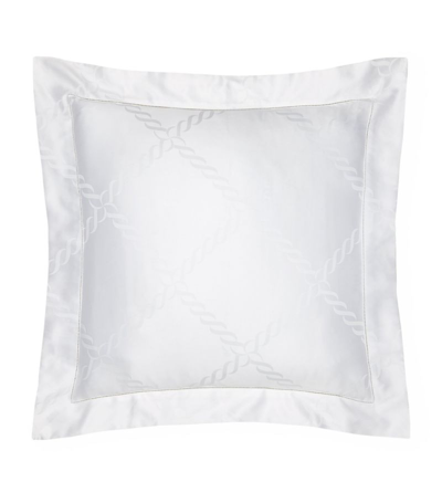 Shop Pratesi Treccia Square Pillowcase (65cm X 65cm) In White