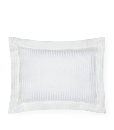 Shop Pratesi Raso Rigato Pillowcase (50cm X 90cm) In White