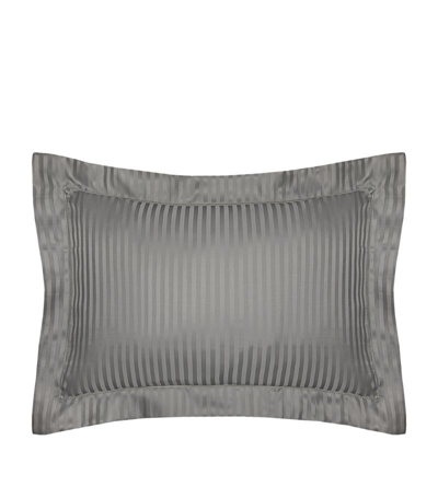 Shop Pratesi Raso Rigato Pillowcase (50cm X 75cm) In Grey