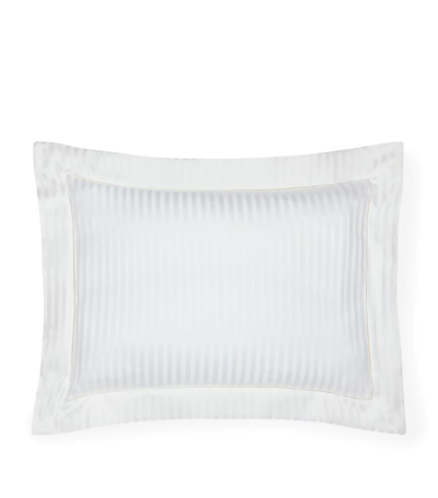 Shop Pratesi Raso Rigato Pillowcase (50cm X 75cm) In White