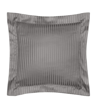 Shop Pratesi Raso Rigato Square Oxford Pillowcase (65cm X 65cm) In Grey