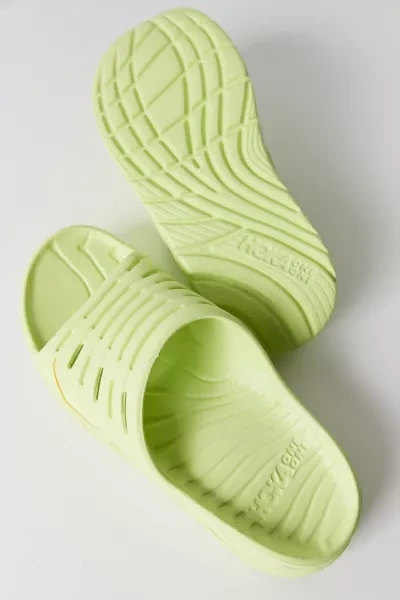 Shop Hoka One One Ora Recovery Slide Sandal In Lime