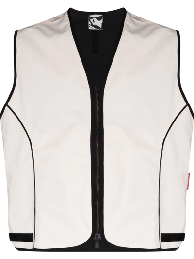 Shop Gr10k Zip-fastening Sleeveless Jacket In Neutrals