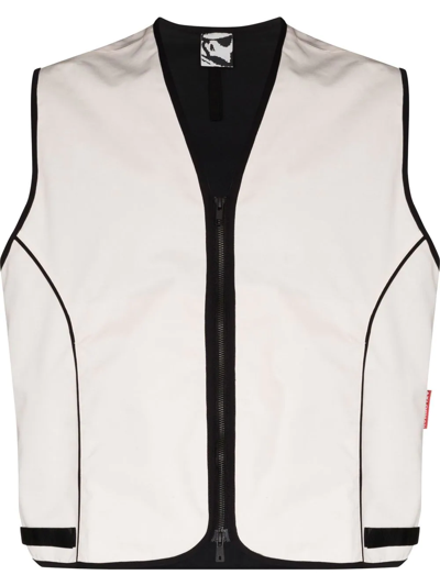 Gr10k Neutral Klopman Pointer Zipped Vest In Neutrals