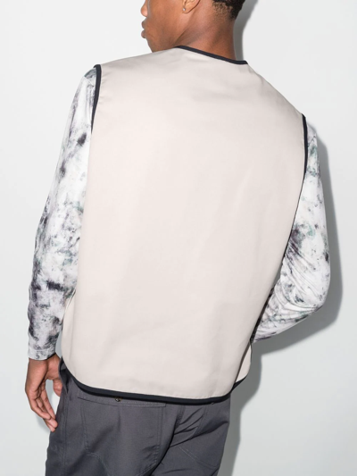 Gr10k Neutral Klopman Pointer Zipped Vest In Neutrals