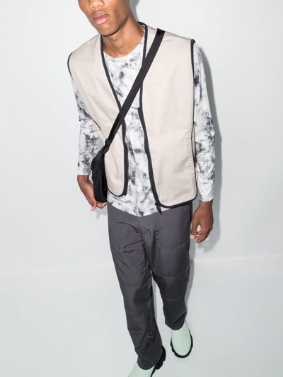 Gr10k Neutral Klopman Pointer Zipped Vest In Neutrals