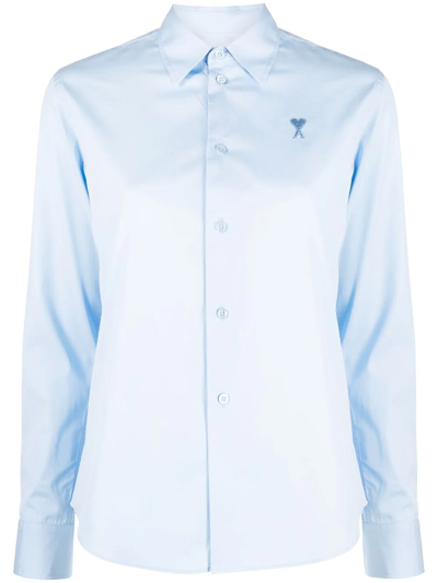Shop Ami Alexandre Mattiussi Ami De Coeur Cotton Shirt In Blue