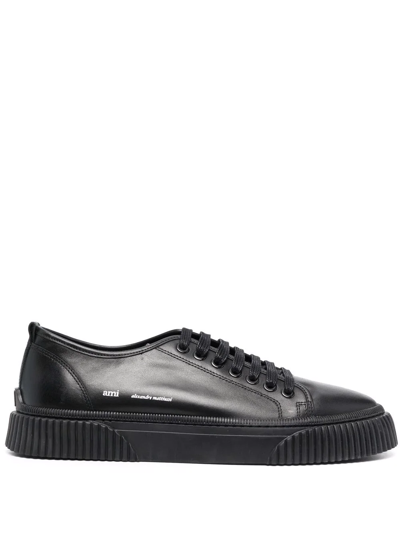 Shop Ami Alexandre Mattiussi Ami Sole Low-top Sneakers In Black
