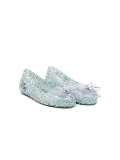 Mini Melissa Bow-detail Ballerinas In Blue