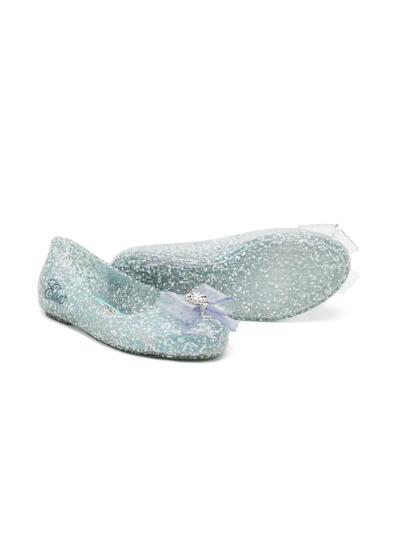 Shop Mini Melissa Bow-detail Ballerinas In Blue