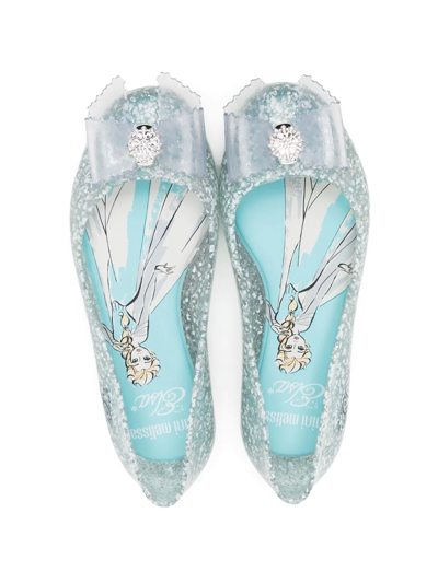 Mini Melissa Bow-detail Ballerinas In Blue