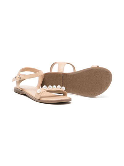 Shop Age Of Innocence Fleur Pearl-embellished Sandals In Brown