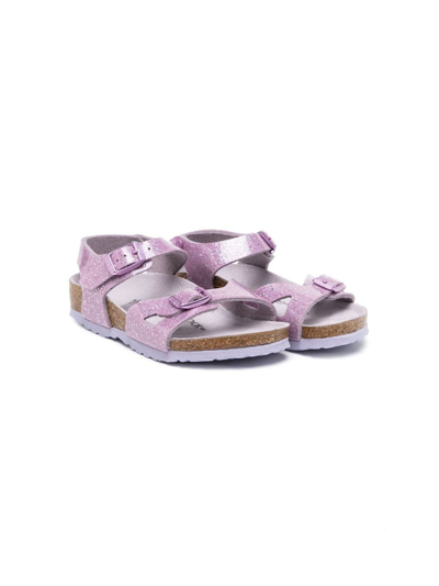 Birkenstock Kids' Rio Glitter Faux Leather Sandals In Purple | ModeSens