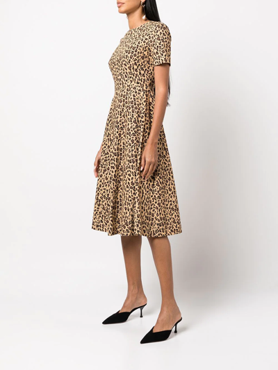 Shop Adam Lippes Animal-print Day Dress In Black