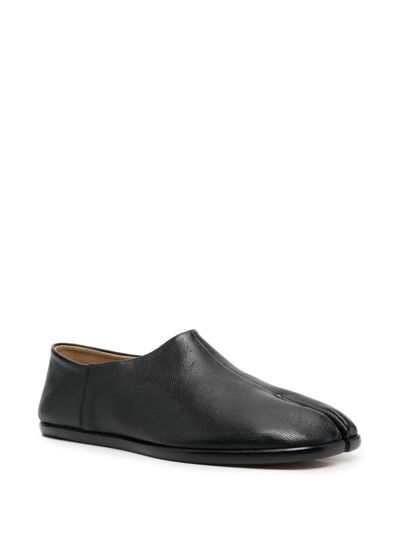 Maison Margiela Tabi Leather Slip-on Loafers In Black