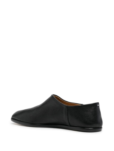 Maison Margiela Tabi Leather Slip-on Loafers In Black