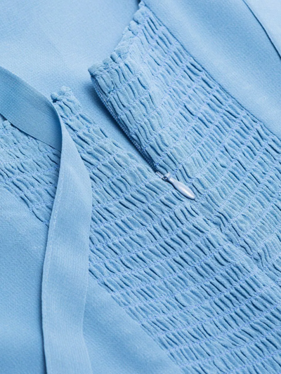 Shop Reformation Annabell Tie-fastening Mini Dress In Blue