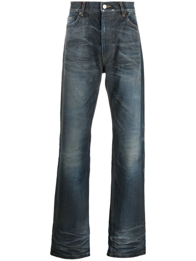 Shop Balenciaga Mid-rise Straight-leg Jeans In Blue