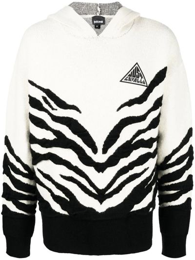 Shop Just Cavalli Zebra-pattern Crew Neck Jumper In White