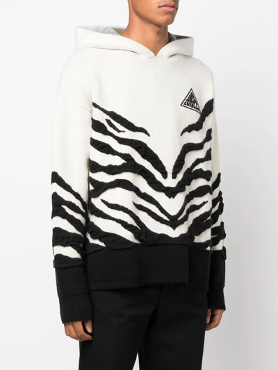 Shop Just Cavalli Zebra-pattern Crew Neck Jumper In White