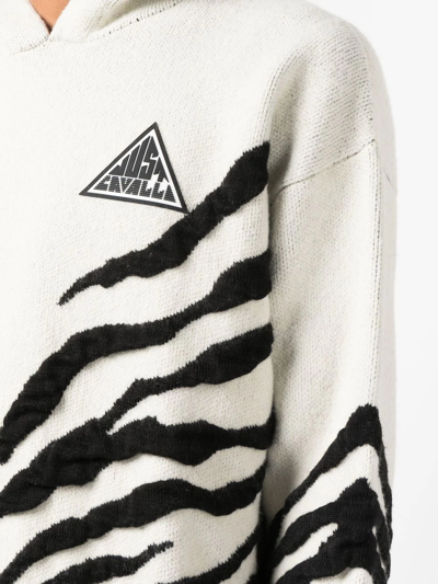 Shop Just Cavalli Zebra-pattern Crew Neck Jumper In White