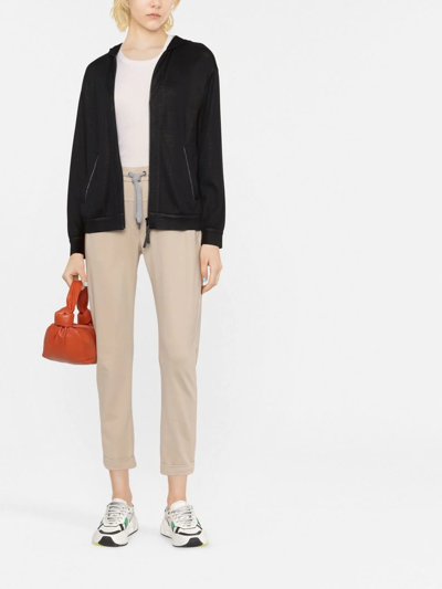 Brunello Cucinelli Women Cotton-silk Sweatshirt Topwear With Jewellery In Black