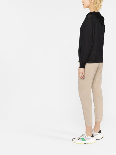 Brunello Cucinelli Women Cotton-silk Sweatshirt Topwear With Jewellery In Black