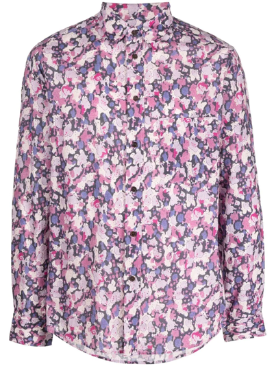 Shop Isabel Marant Floral Cotton Shirt In Purple