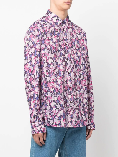 Shop Isabel Marant Floral Cotton Shirt In Purple