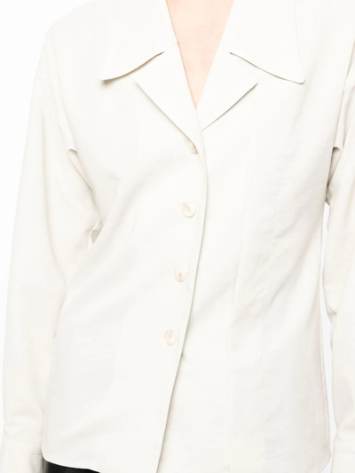 Low Classic Notched-collar Shirt In Green