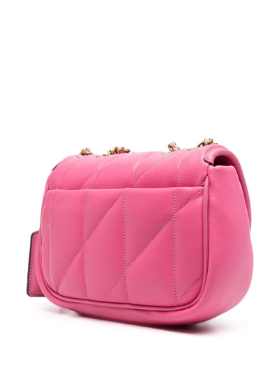 Shop Coach Quilted Leather Shoulder Bag In Pink