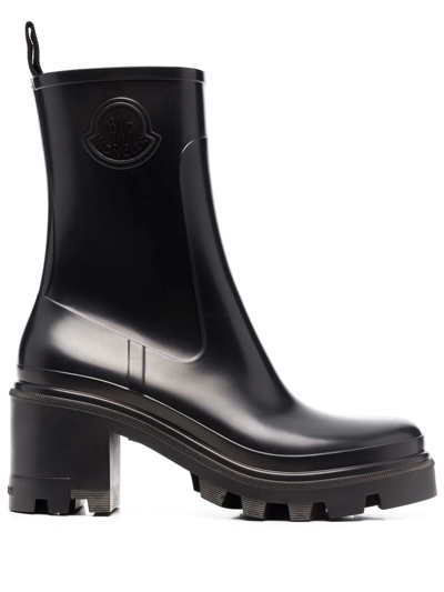 Shop Moncler Logo-embossed 70mm Boots In Black