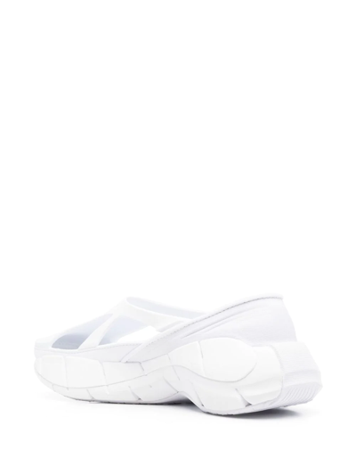 Shop Maison Margiela Cut-out Ridged Sneakers In White