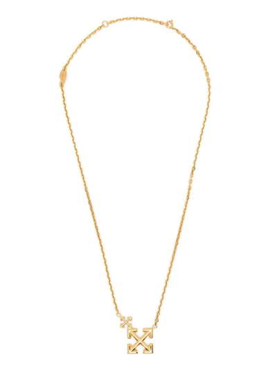 Shop Off-white Arrows Chain Necklace In Gold