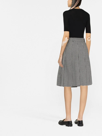 P.a.r.o.s.h Wool Crew Neck Top With Ribbed Texture In Black