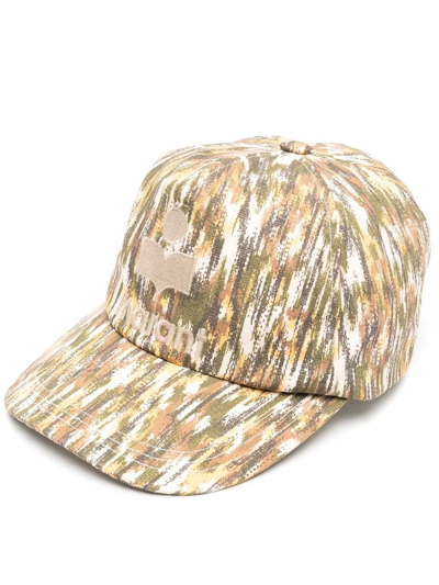 Shop Isabel Marant Abstract-print Baseball Cap In Neutrals