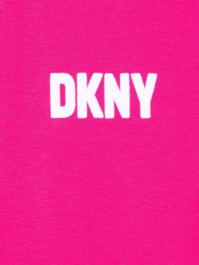 Shop Dkny Logo-print Organic-cotton T-shirt In Pink
