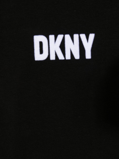 Shop Dkny Logo-print Organic Cotton T-shirt In Black