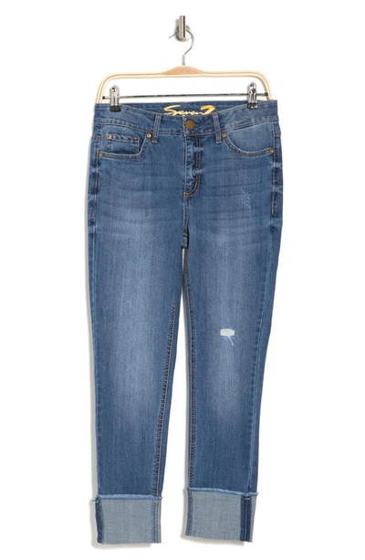 Shop Seven7 Slim Straight Cuffed Jeans In Gloss