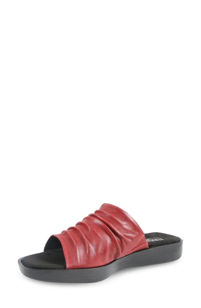 Shop Munro Kala Slide Sandal In Red Leather