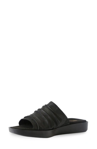 Shop Munro Kala Slide Sandal In Black Tumbled Leather
