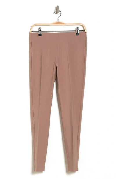 Shop Adrianna Papell Pull-on Straight Leg Pants In Cocoa