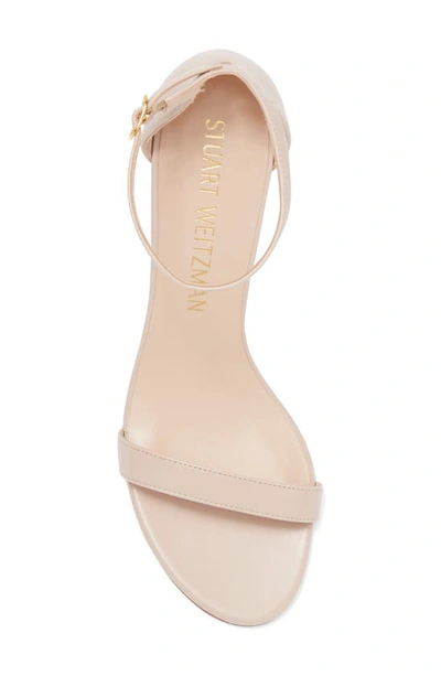 Shop Stuart Weitzman Nearlynude Ankle Strap Sandal In Adobe Leather
