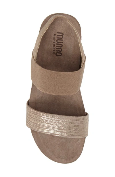 Shop Munro 'pisces' Sandal In Platinum Lizard Print Leather