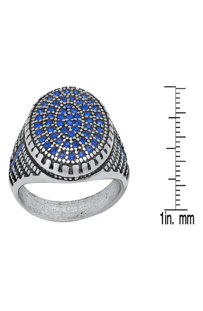 Shop Hmy Jewelry Stainless Steel & Crystal Ring In Metallic